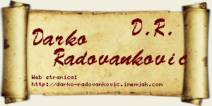 Darko Radovanković vizit kartica